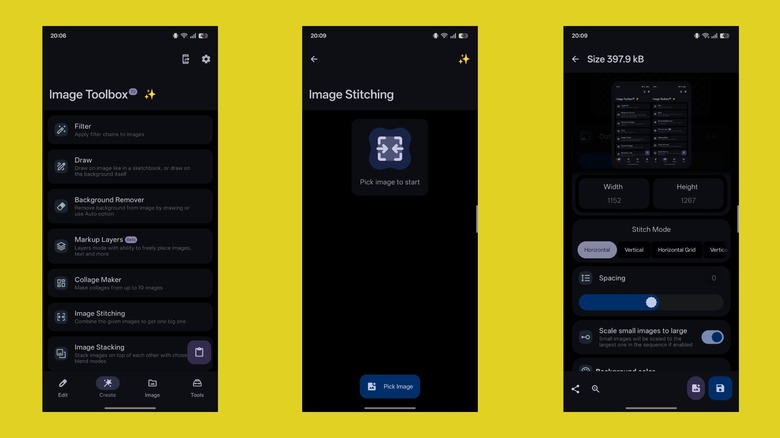 Using Image Toolbox to stitch screenshots.