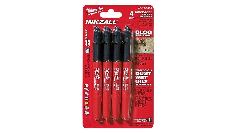 Four Milwaukee Inkzall markers packaged together