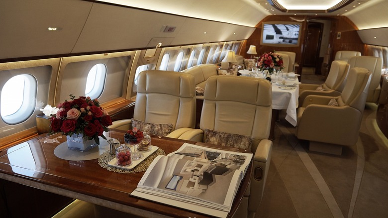 interior of an Airbus ACJ319NEO private jet