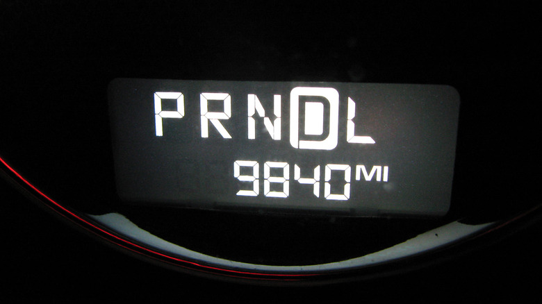 An odometer on a 2008 Chevy Malibu