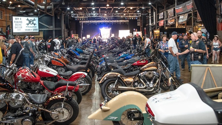 Bikes on display at the Black Hills Motorcycle Show