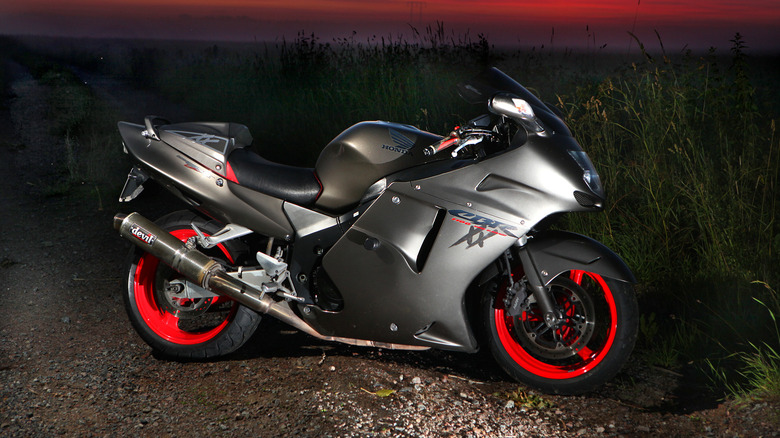 Honda CBR1100XX pictured during sunrise