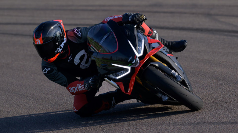 Aprilia RSV4 on a racetrack