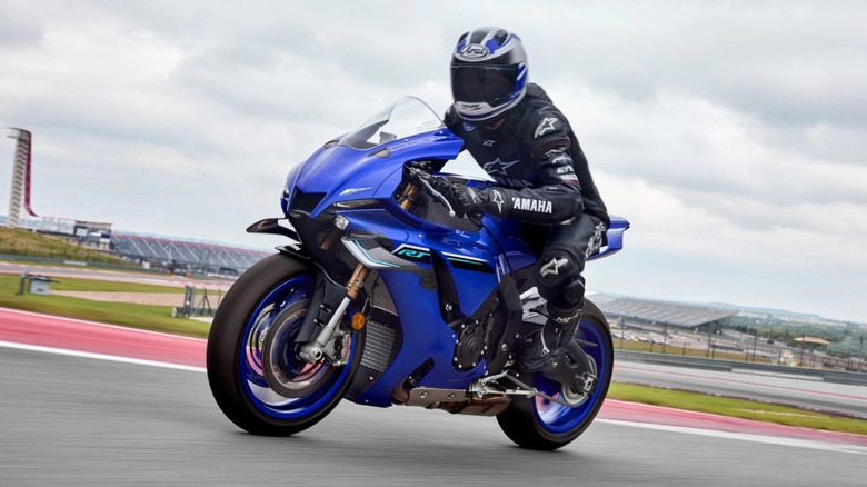 Yamaha R1 on a racetrack