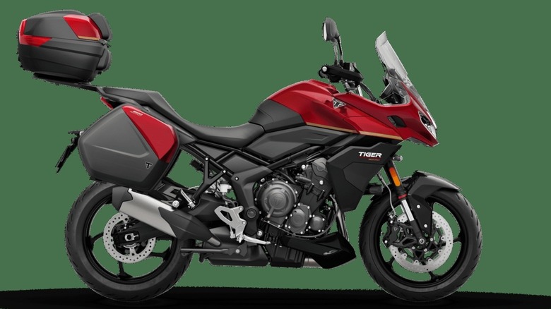 The 2026 Triumph Tiger Sport 800 in Carnival Red over black livery.