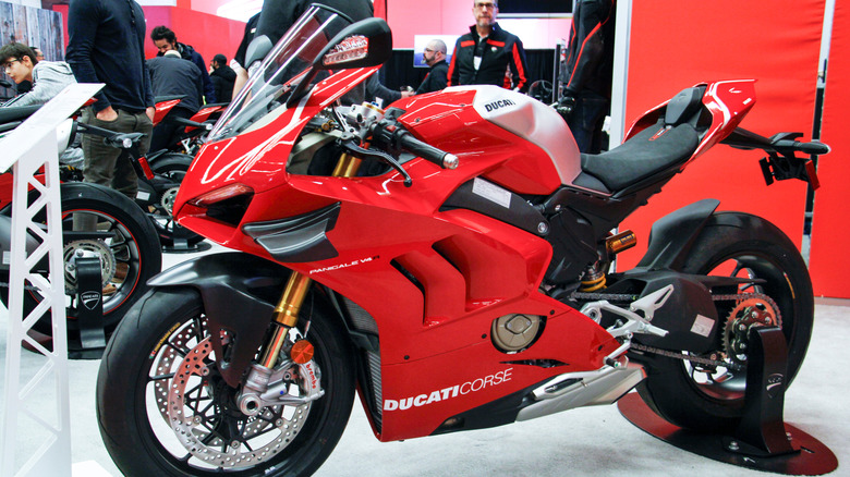 Ducati motorcycle on display