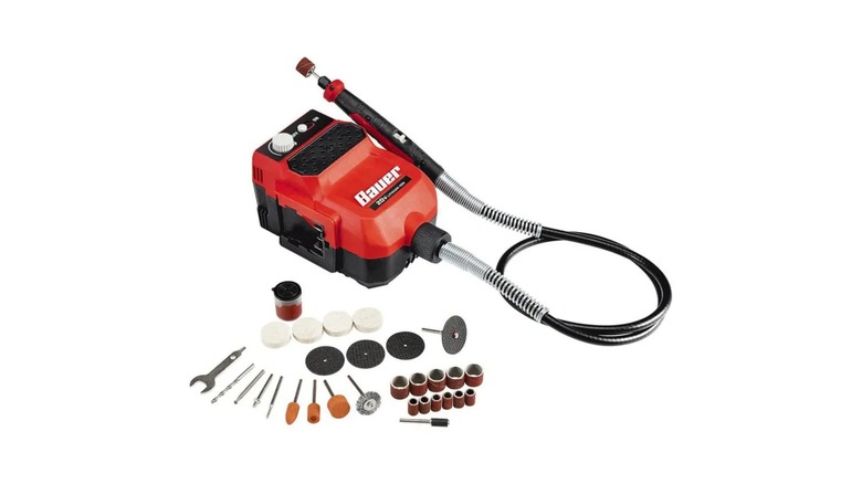 The Bauer 20V Rotary Tool with accessories on a white background