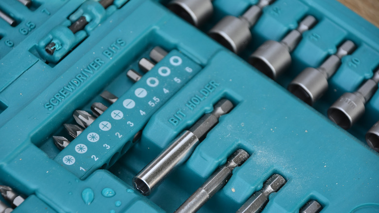 Makita bits in toolbox