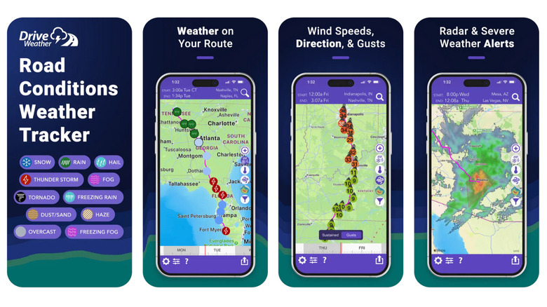 Drive Weather app screenshots