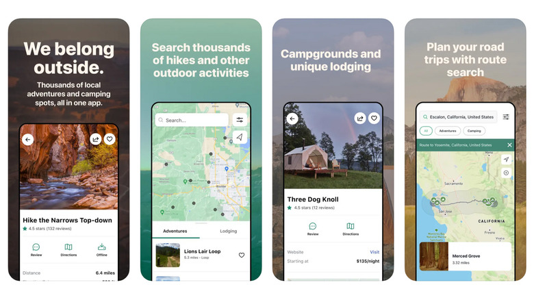 The Outbound app screenshots