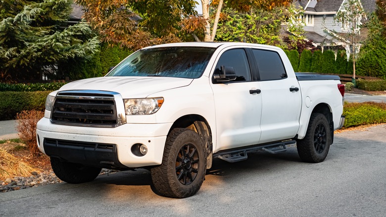 Pick up truck parked on street