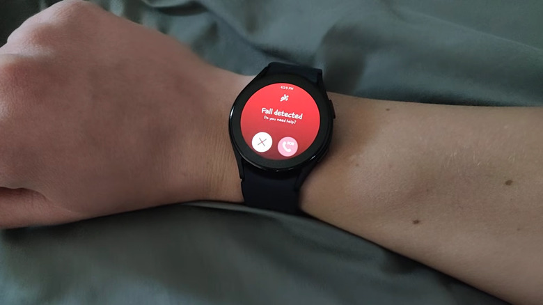 A fall detected on a Samsung smartwatch
