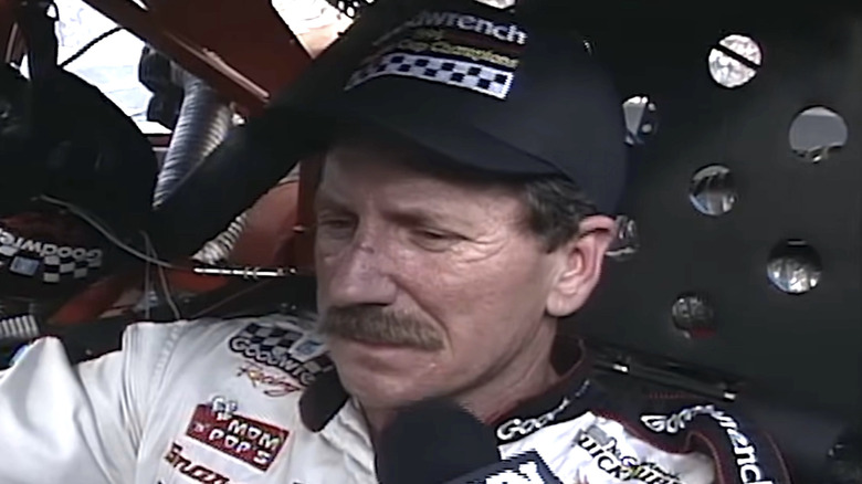 Dale Earnhardt Sr. giving a post-race interview