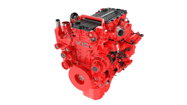 Next-generation Cummins X10 isolated on white background