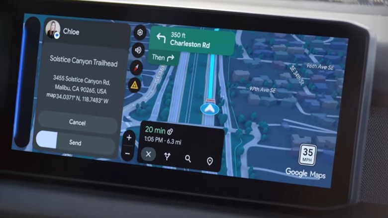 Android Auto display with Gemini suggested text response