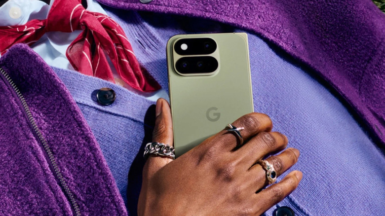 Person holding a Pixel 11 Pro Fold