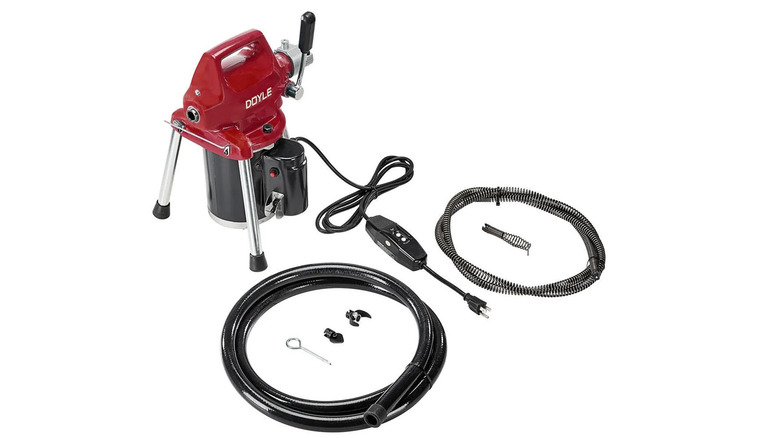A stock image of a Doyle brand sectional drain cleaner machine