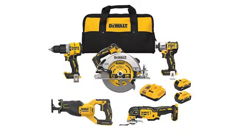 DeWalt 20V 5-Tool Combo Kit on white background