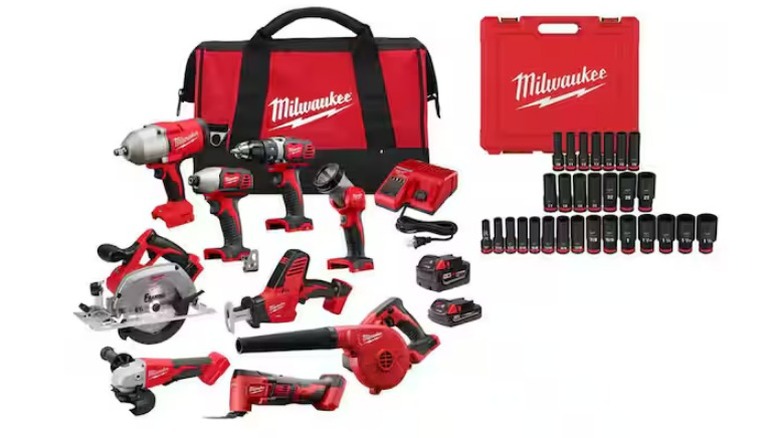 Milwaukee M18 9-Tool Combo Kit on white background