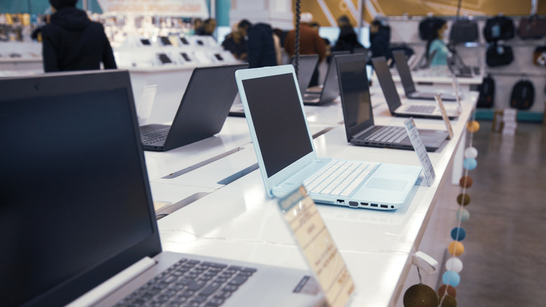 Laptops on sale at a store