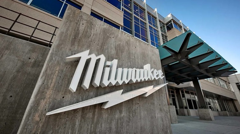 Milwaukee company logo on concrete building