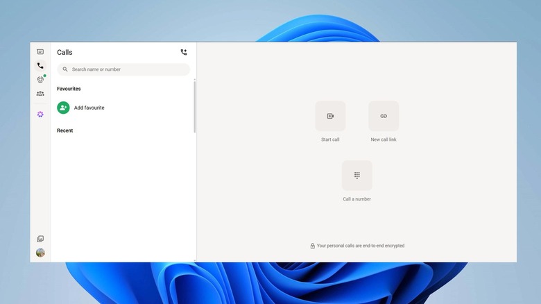 WhatsApp Web displaying calling feature