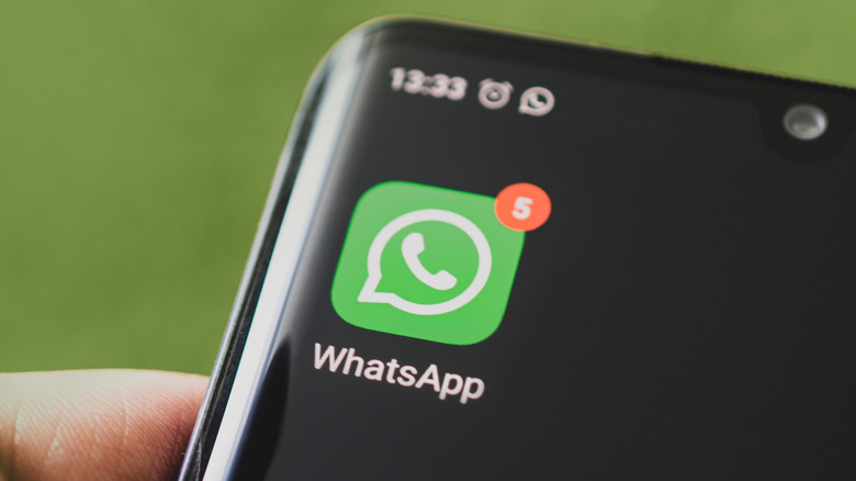 WhatsApp app icon on an Android phone