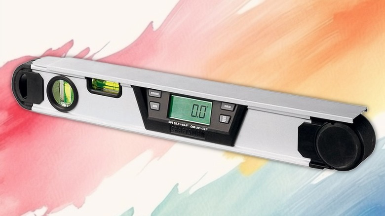 Digital Angle Gauge on a painted background.