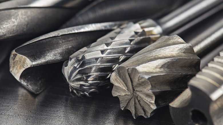 specialized drill bits placed on a desk
