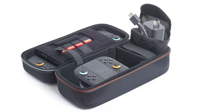 R.D.S. Industries' NS230 Switch 2 case holding a console, Game Cards, and accessories.