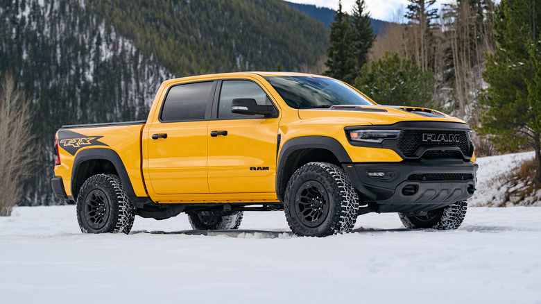 yellow Ram TRX truck