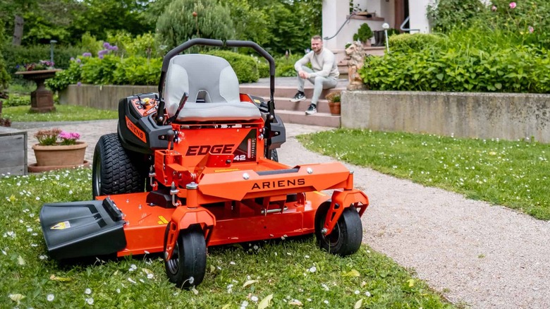 Ariens zero-turn mower on the grass