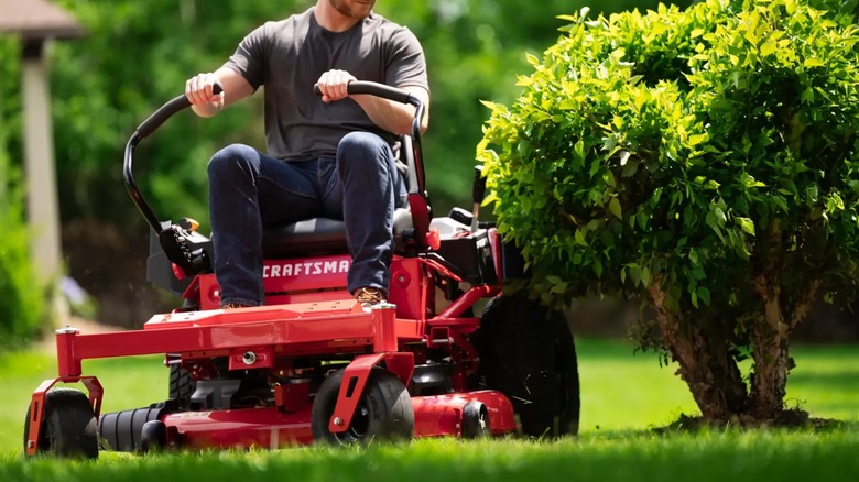 mowing lawn with Craftsman zero-turn lawn mower