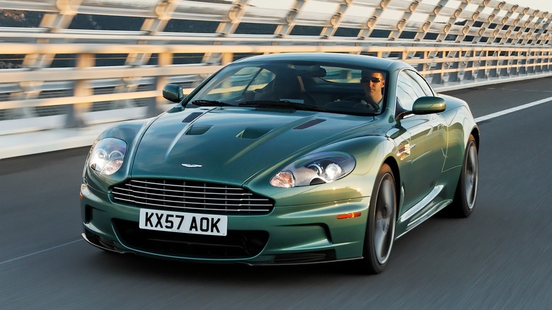 a green Aston Martin DBS