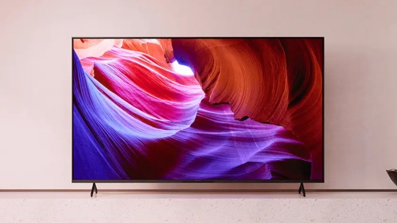 Sony KD-43X85K sitting on entertainment display