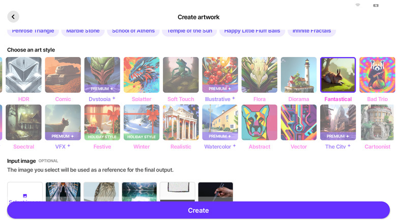 wombo dream sample art creating