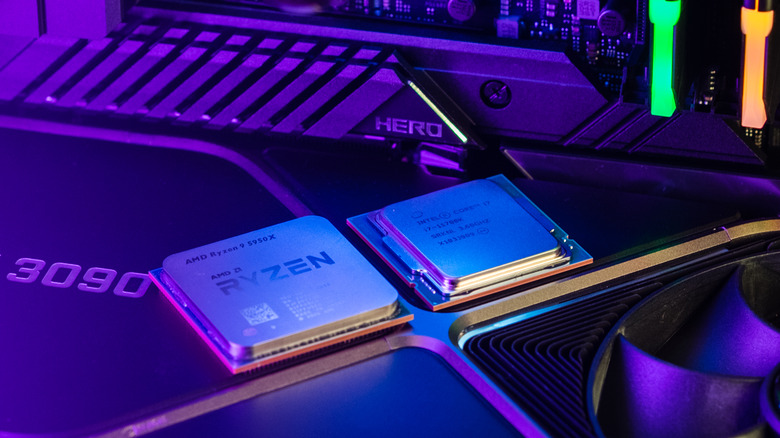 AMD Ryzen CPU laying on RTX 3090
