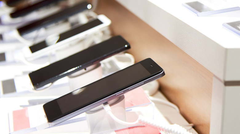 New smartphones store display