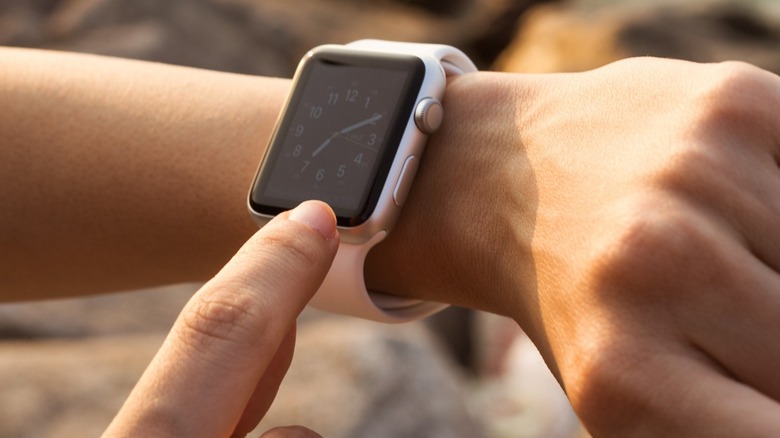 Apple watch person's wrist