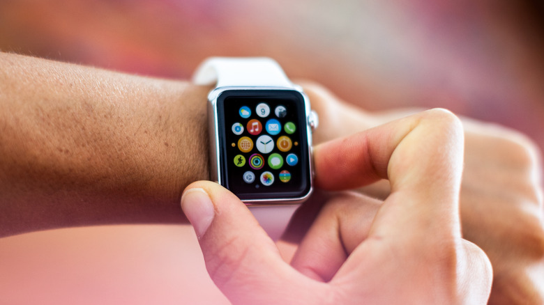 Apple watch on a person's wrist