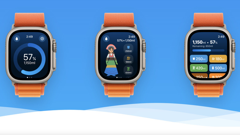 WaterMinder app on Apple Watch