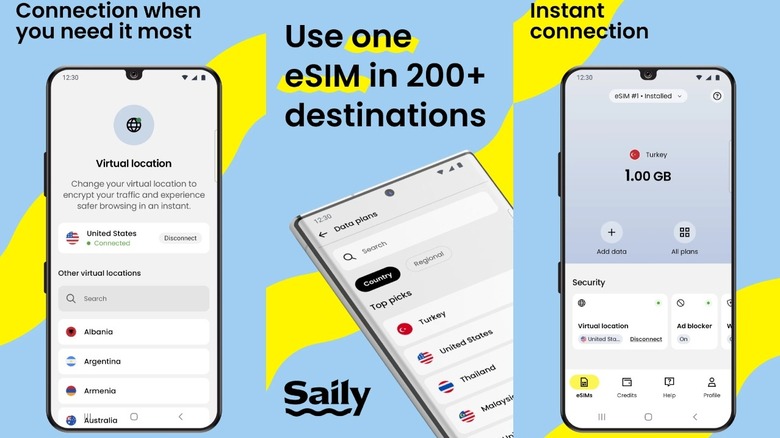 Saily eSIM app features