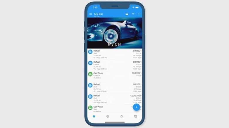 My Car app homepage