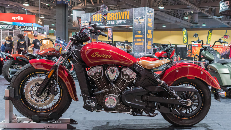 Indian Scout Bobber bike show display