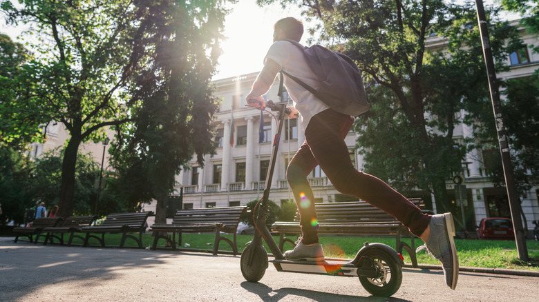 person riding an electric scooter 