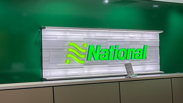 An empty National rental counter in Texas