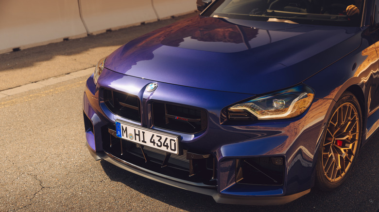 2026 BMW M2 CS front-end close-up, front-left 3/4 view
