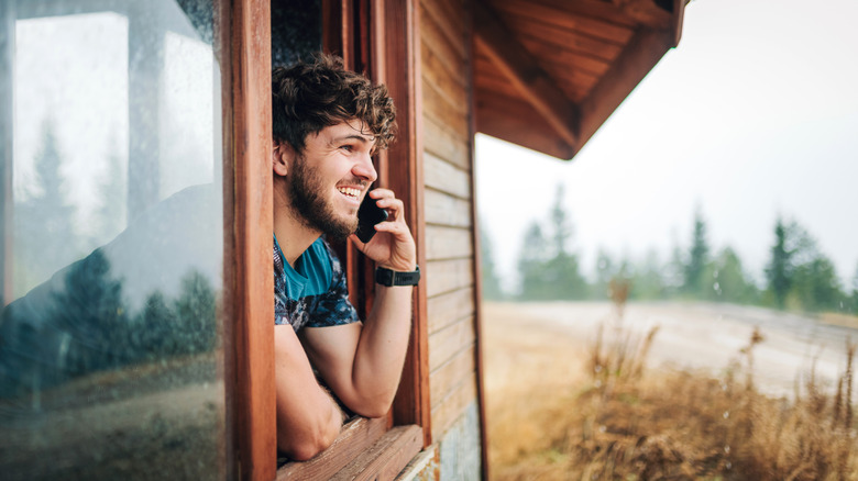 man using phone