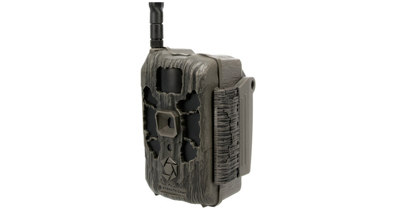 Grey and black Stealth trail camera on a white background