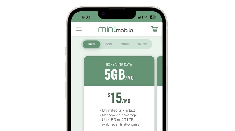 Mint Mobile 5GB per month plan
